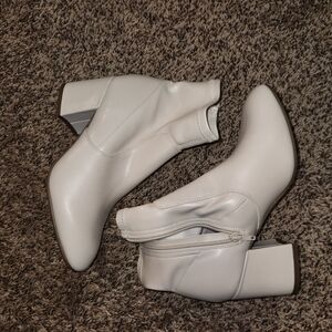 Sugar White Ankle Booties